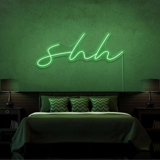 Scritta a Led Personalizzata Frasi Personalizzate "shh" cm 100 x 35