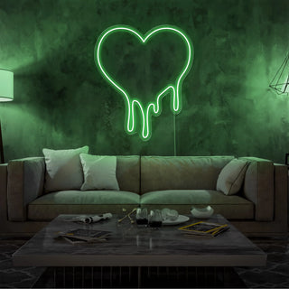 Scritta a Led Personalizzata Frasi Personalizzate Dripping heart cm 60 x 70