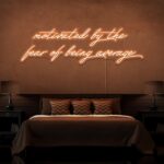 Scritta a Led Personalizzata Frasi Personalizzate "Motived by the fear of being average" cm 160 x 55 - immagine 2