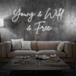 Scritta a Led Personalizzata Frasi Personalizzate "Young & Wild & Free" cm 150 x 60 - immagine 3
