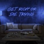 Scritta a Led Personalizzata Frasi Personalizzate "Get Rich or Die Trying" cm 120 x 50 - immagine 3