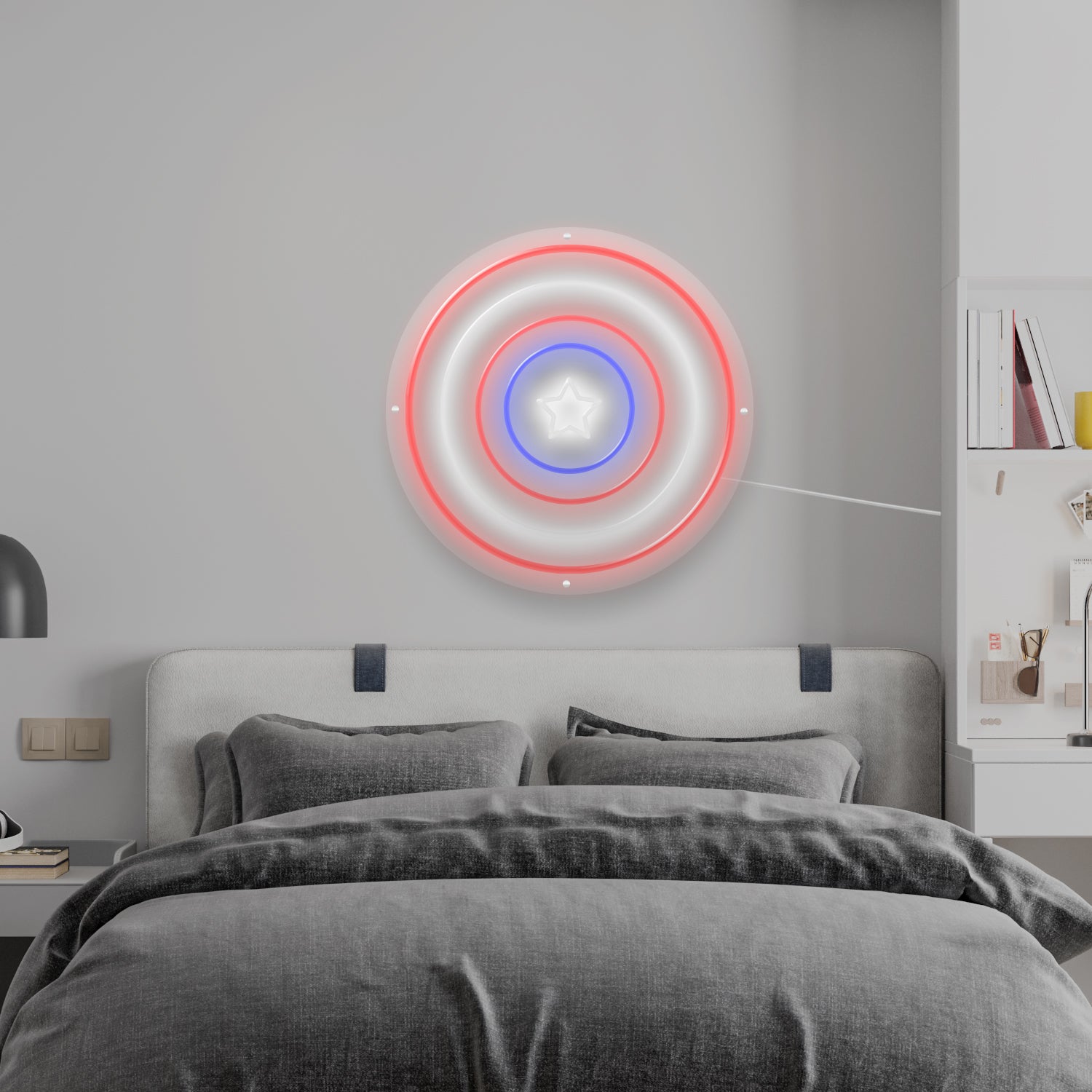 captainamerica.jpg Scritta a Led Personalizzata Capitan America cm 50 x 50 - immagine 1