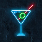 Led Personalizzata drink con disegno bicchiere cm 32x43 - immagine 2