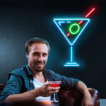 Led Personalizzata drink con disegno bicchiere cm 32x43