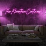 Scritta a Led Personalizzata Frasi Personalizzate "The Marathon Continues" cm 130 x 40 - immagine 5
