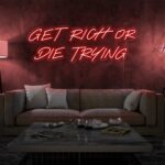 Scritta a Led Personalizzata Frasi Personalizzate "Get Rich or Die Trying" cm 120 x 50 - immagine 7