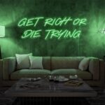 Scritta a Led Personalizzata Frasi Personalizzate "Get Rich or Die Trying" cm 120 x 50 - immagine 8