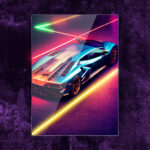 Quadro in Plexiglass e Led Fast Car