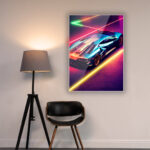 Quadro in Plexiglass e Led Fast Car - immagine 2