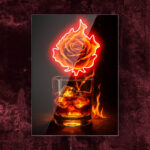 Quadro in Plexiglass e Led Fire Rose