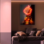 Quadro in Plexiglass e Led Fire Rose - immagine 2
