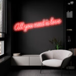 Scritta a Led Personalizzata Frasi D'amore "All you need is love" cm 180 x 27 - immagine 2