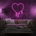 Scritta a Led Personalizzata Frasi Personalizzate Dripping heart cm 60 x 70 - immagine 3