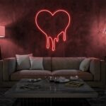 Scritta a Led Personalizzata Frasi Personalizzate Dripping heart cm 60 x 70 - immagine 6