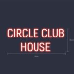 Scritta led personalizzata Circle Clubhouse misura 80x40